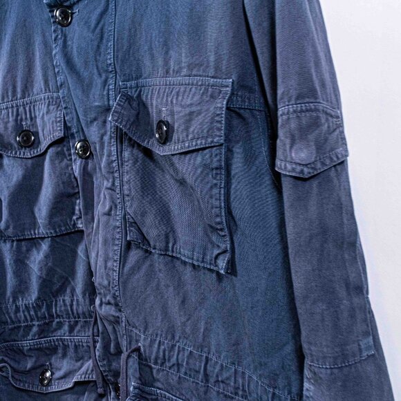 J Crew NX-631 Military Field Jacket Hooded Distressed Large Y2K Army Streetwear - Picture 5 of 14